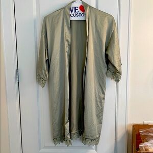 Sage Green Satin Robe Size S